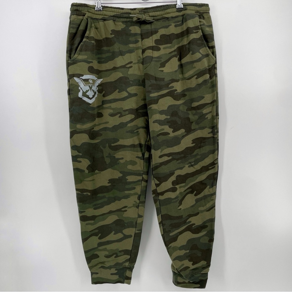 Demolition Ranch Men’s Sweatpants Olive Green Camo Shield 2XL